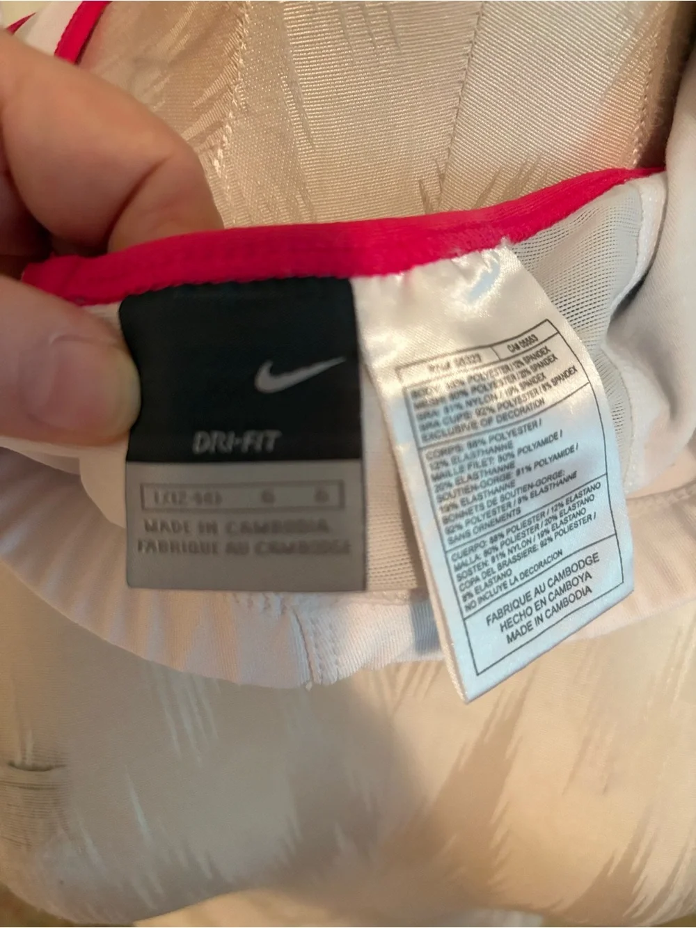 Nike Navy Sports Bra with Pink Trim L 12-14